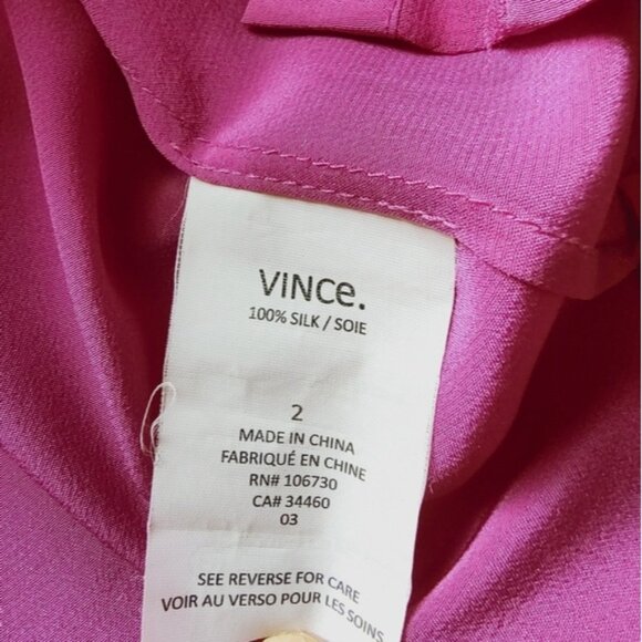Vince Magenta sleeveless silk button-down blouse XS - Picture 7 of 8